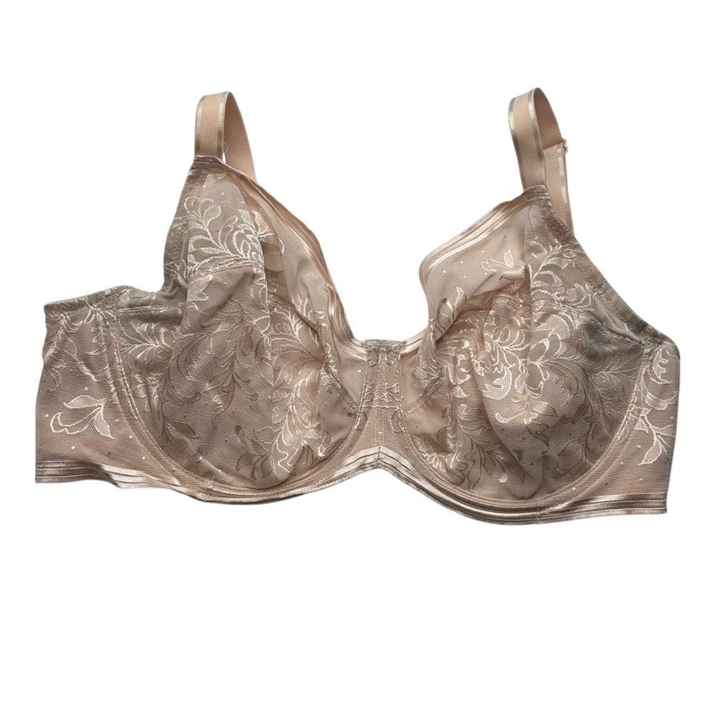 Wacoal Cream Floral Lace Unlined Full-Coverage Bra 36G 36DDDD